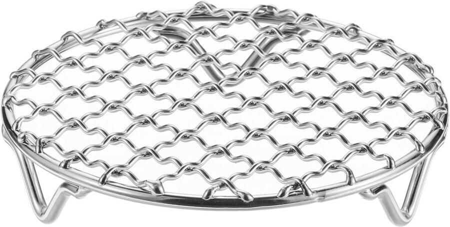 Rond Grill Rooster Bakrekje Koelrek Bakken en Grillen Verhoogde Poten 12 cm Doorsnede Zilver