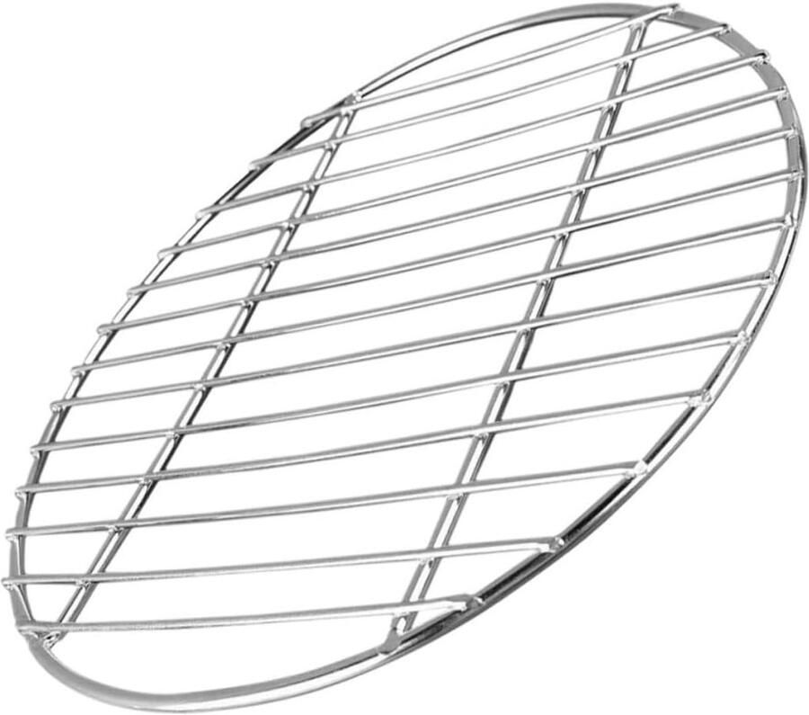 Rond Grillnet Barbecue Gaas Buiten Koken Roestvrij Staal 22 cm Diameter Zilver