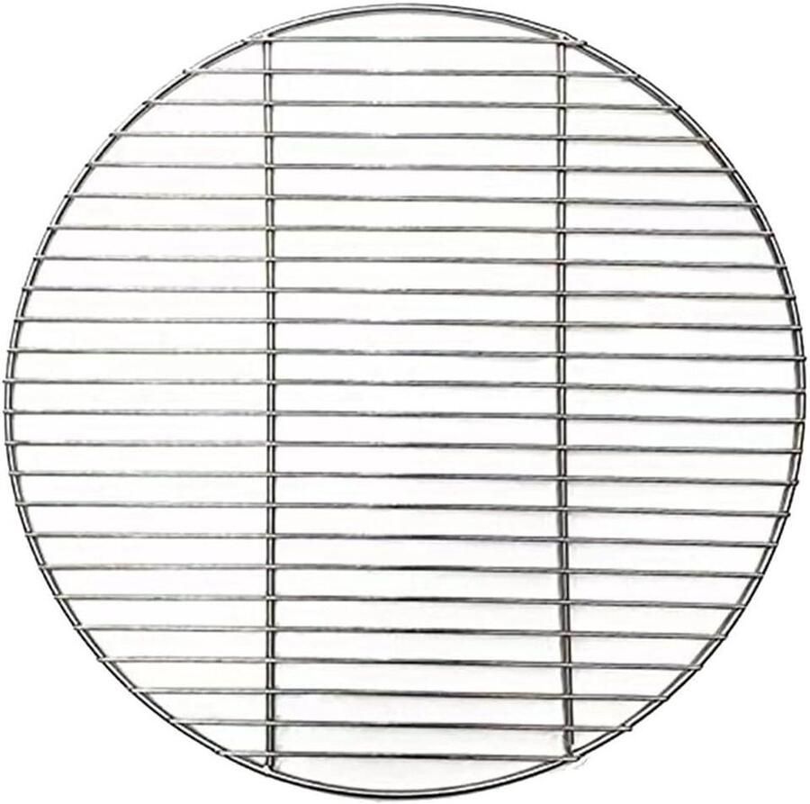 Rond Grillnet Barbecue Gaas Buiten Koken Zwaar Roestvrij Staal 43 cm Diameter Zilver