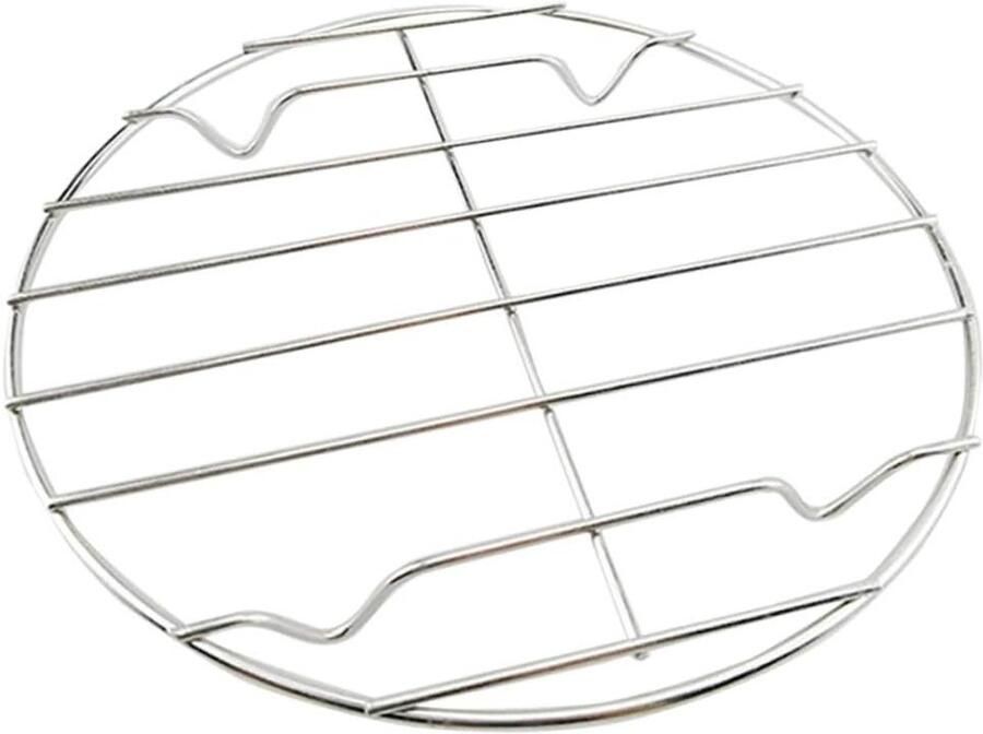 Rond Grillrek Bakrooster Barbecueën en Bakken Roestvrij Staal 20 Cm Diameter Zilver