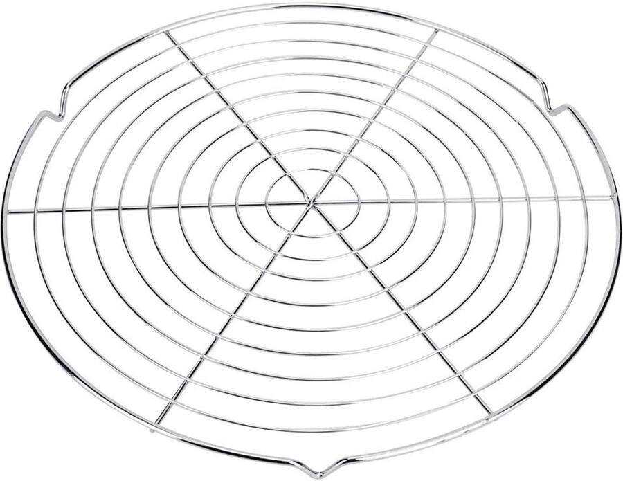 Grillnet Rond Bakrooster Koelrooster Buiten Koken Boogvormig Design 32.5 cm Zilverkleurig