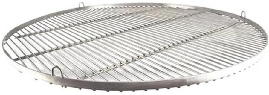 Rond Grillrooster 130 cm Roestvrij Staal Handgemaakt met 3 Ophangogen
