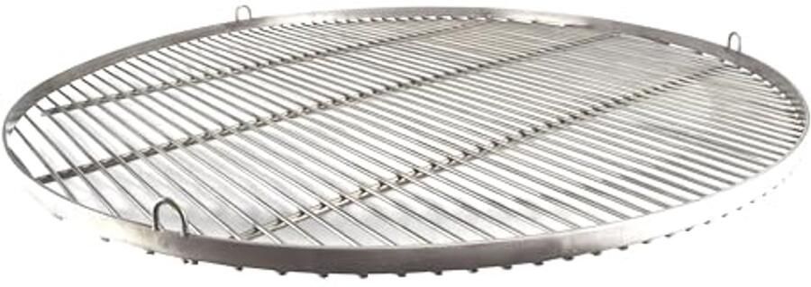 Rond Grillrooster 130 cm Roestvrij Staal Handgemaakt met 3 Ophangogen
