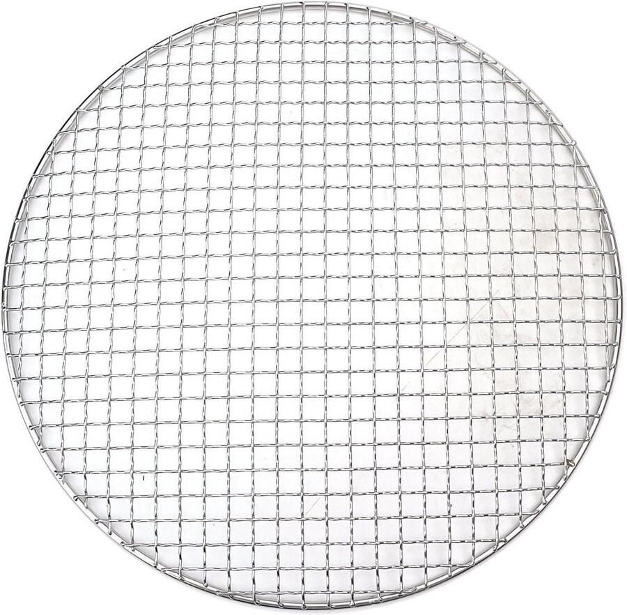 Rond Grillrooster Bakplaat Roestvrij Outdoor Koken Gelijkmatige Warmte 35 cm Diameter Zilver