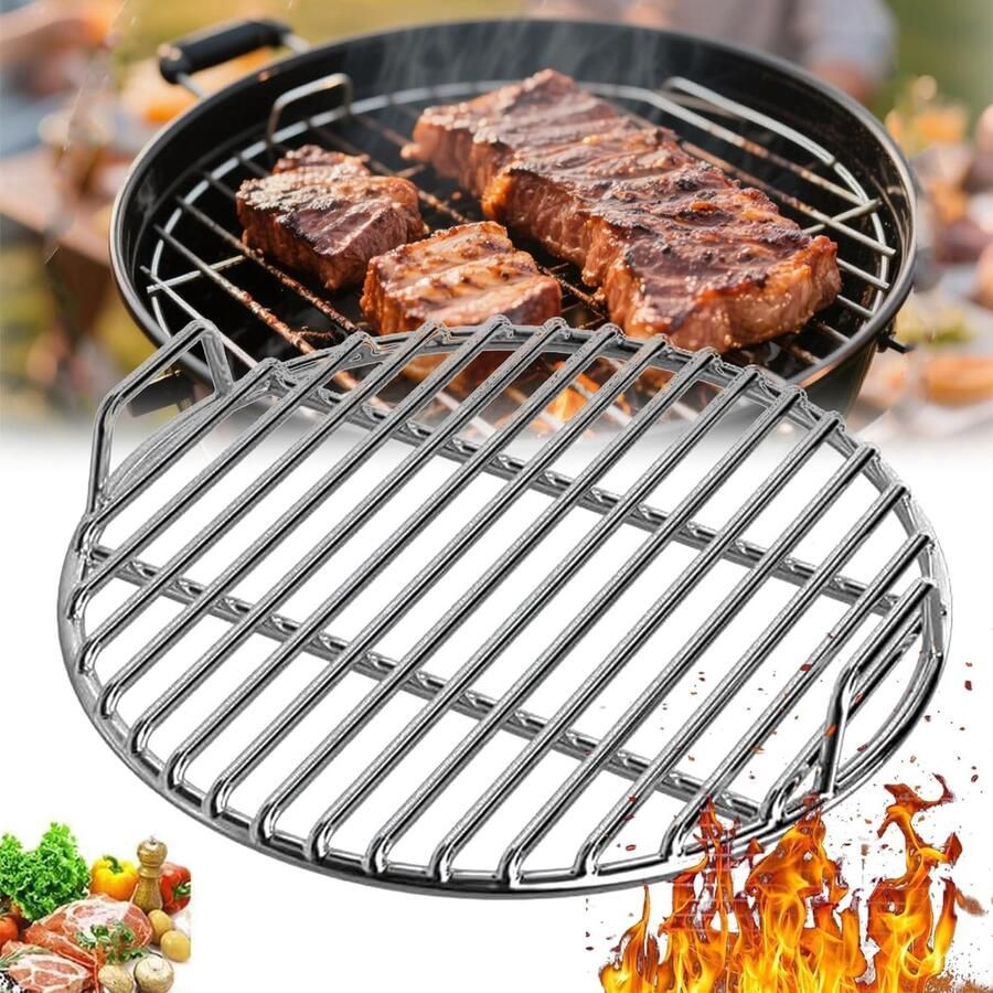 Rond Grillrooster Bakplaat RVS Outdoor Barbecue Gelijkmatige Warmte Diameter 30 cm