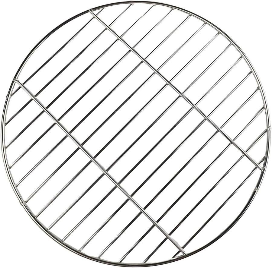 Rond Grillrooster Bakplaat Spiesrooster Outdoor Koken Gelijkmatige Warmte 40 cm Zilver