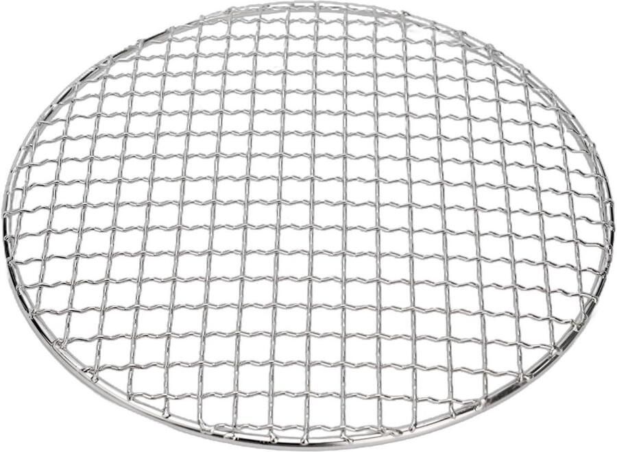 Rond Grillrooster Barbecue Net Buiten Koken Gelijkmatige Warmte 25 cm Diameter Zilver