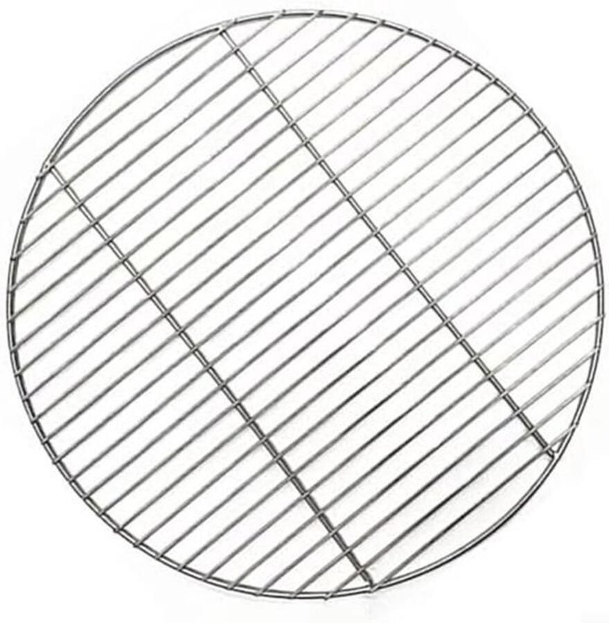 Rond Grillrooster Barbecue Net Buiten Koken Gelijkmatige Warmte 38cm Diameter Zilver