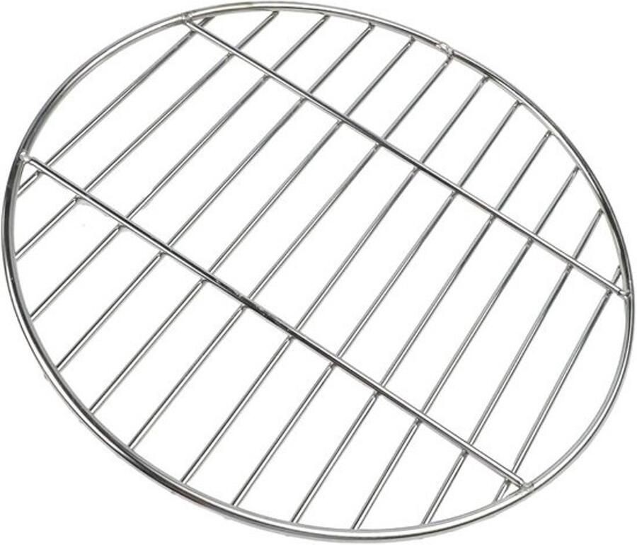 Rond grillrooster BBQ-mat Voor buiten koken Roestvrij staal 33 cm diameter Zilverkleurig