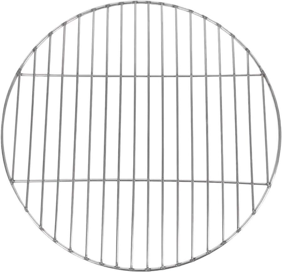 Rond Grillrooster BBQ Plaat Kookrek Buiten Koken Geoptimaliseerde Warmteverdeling 37 cm Zilver