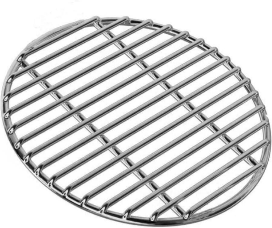 Rond Grillrooster BBQ Rooster Bakplaat Buiten Koken Gepolijst Oppervlak 45 cm Zilver