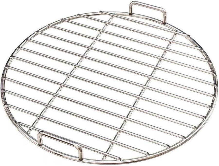 Rond grillrooster BBQ rooster Buiten koken Extra dik frame Diameter 33cm Zilver