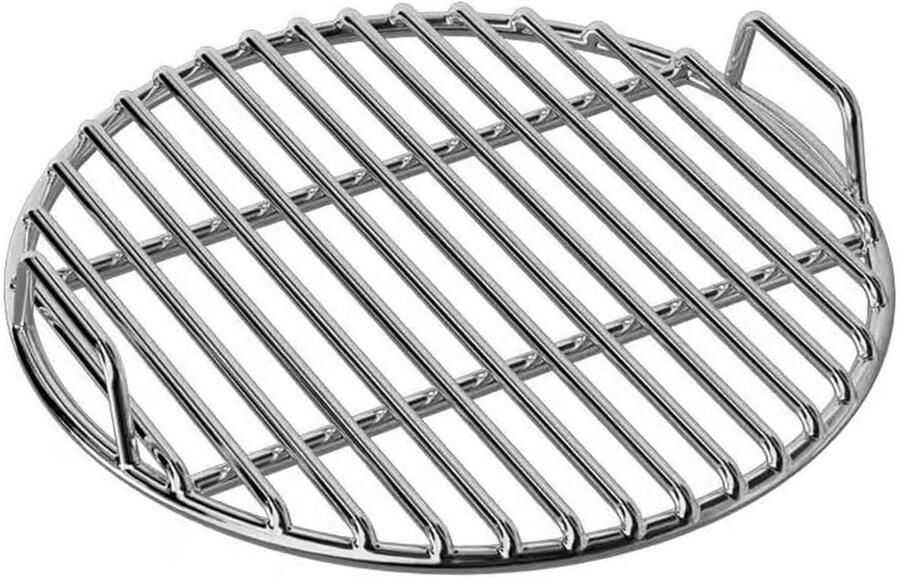 Rond Grillrooster BBQ Rooster Buiten Koken Hittebestendige Handgrepen 50 cm Diameter Zilver