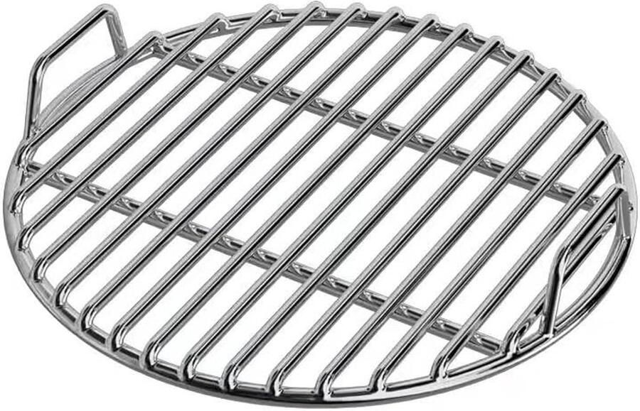 Rond Grillrooster BBQ Rooster Buiten Koken Hittebestendige Handgrepen 50 cm Zilver