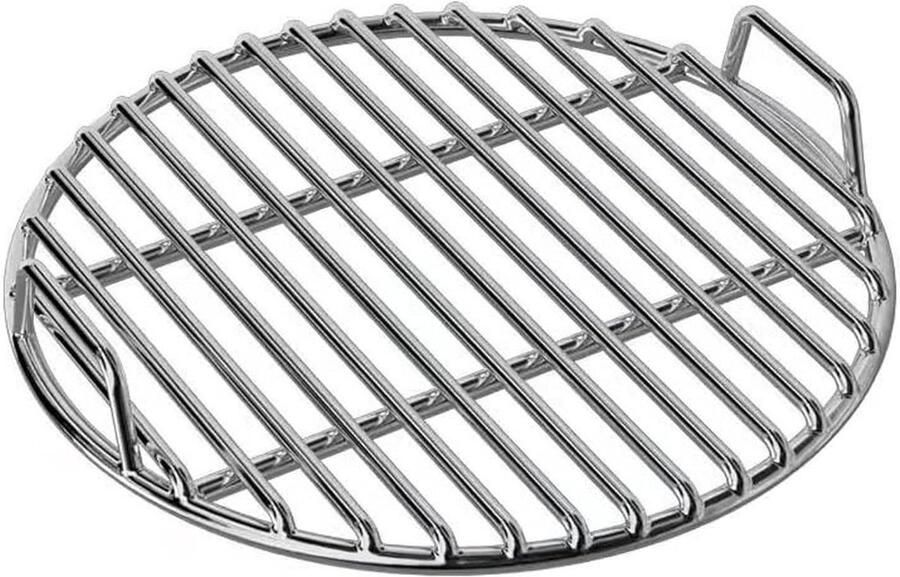 Rond Grillrooster BBQ Rooster Buiten Koken Hittebestendige Handgrepen 50cm Diameter Zilver