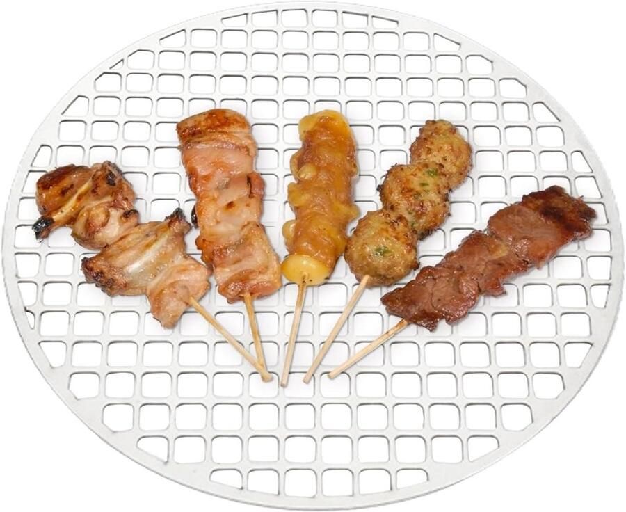 Rond Grillrooster BBQ Rooster Buiten Koken Roestvrij Staal 20 cm Zilver