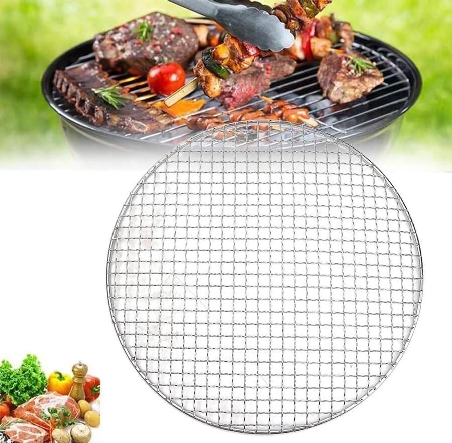 Rond Grillrooster BBQ Rooster Buiten Koken Roestvrij Staal 30cm Diameter