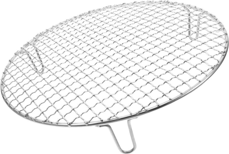 Rond Grillrooster BBQ Rooster Grillen en Stomen Roestvrij Staal 30.5 cm Zilver