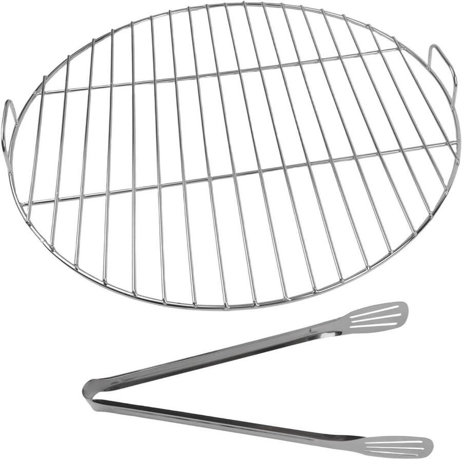 Roestvrij staal rooster Kookrooster grill Buiten koken Met handvat 45 cm Zilver
