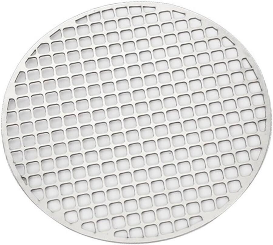 Rond Grillrooster Barbecue Net Buiten Koken Fijnmazig Rooster 28 cm Diameter Zilverkleurig