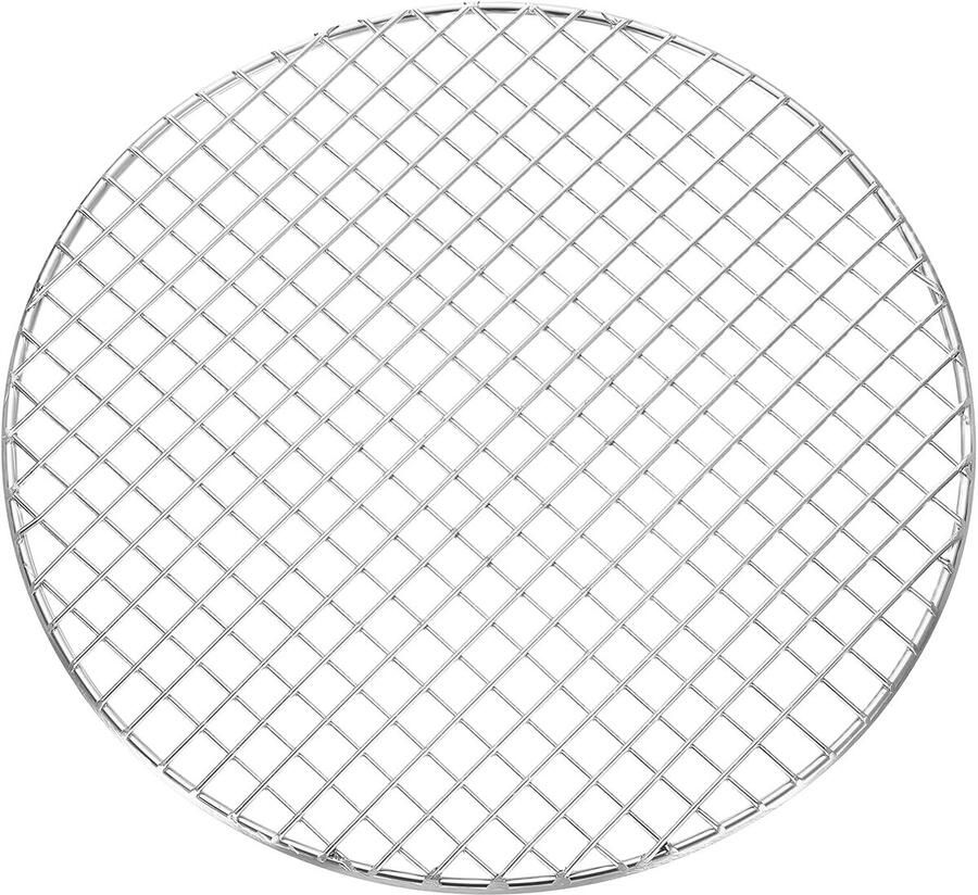 Rond grillrooster diameter 24 cm roestvrij staal grillrooster van kruisdraad voor koken in de oven koken in de lucht zilverkleurig