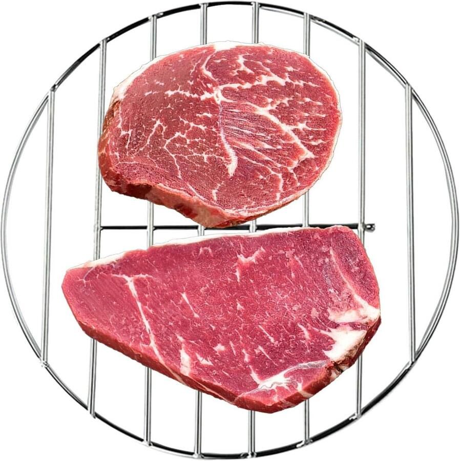 Rond Grillrooster Draadrooster Bakplaat Buiten Koken Versterkt Roestvrij Staal 30.5 cm Zilver