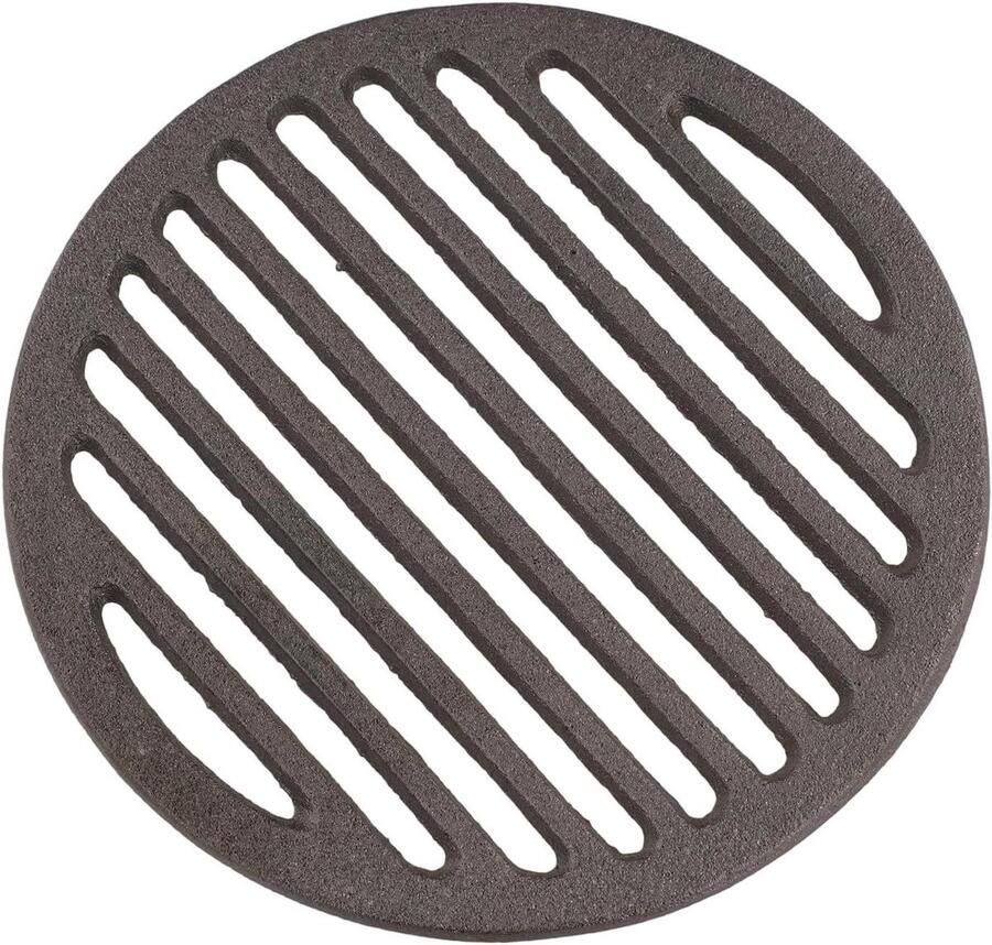 Rond Grillrooster Gietijzer BBQ Rooster Vlees Gelijkmatig Braden Robuuste Constructie 17 cm Zwart