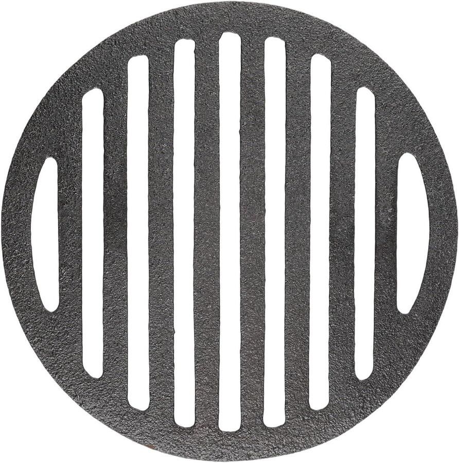 Rond Grillrooster Gietijzeren Rooster Gelijkmatig Bradend Robuuste Constructie 15 cm Zwart