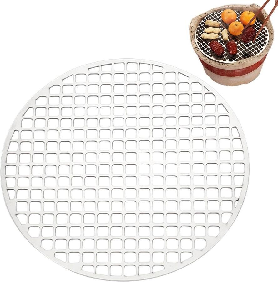 Grillrooster Rond Vervangbaar Onderdeel Buiten Koken Roestvrij Staal 20x20x2 cm Zilver