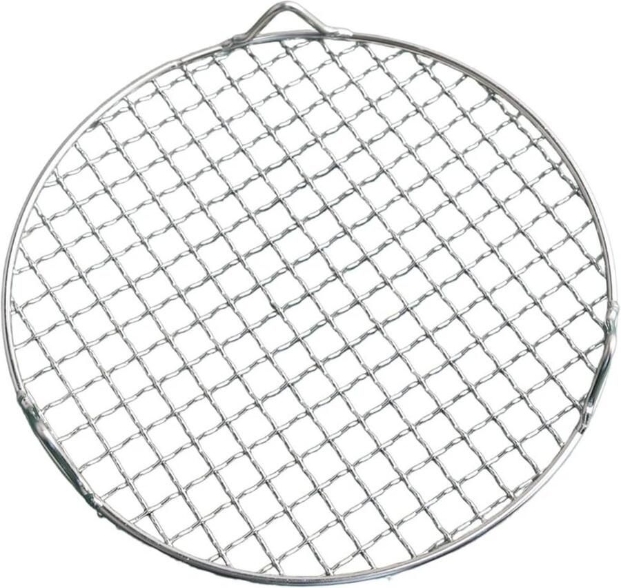 Rond Grillrooster Roestvrij Staal Buiten Koken Multifunctioneel Ontwerp 24x24x4 cm Zilver