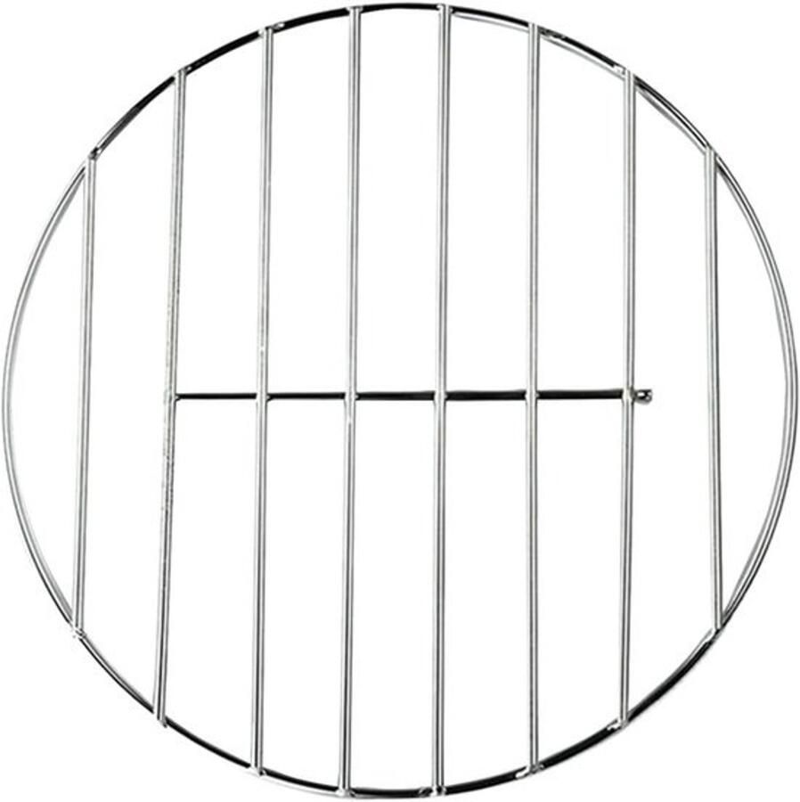 Rond grillrooster RVS plaat Buiten koken Hittebestendig ontwerp 30 cm diameter Zilverkleurig
