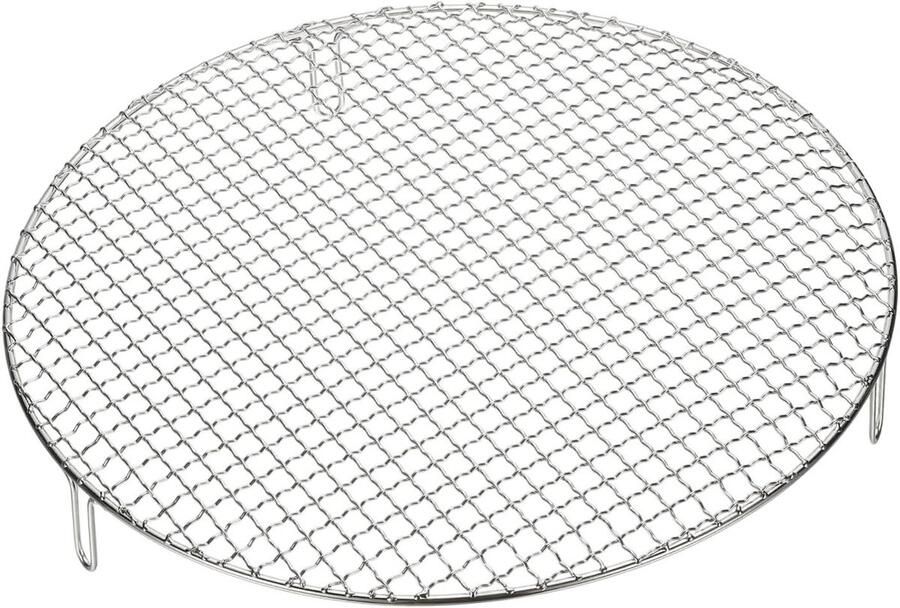 Rond Keukenrooster Grillrooster Bakrooster Koken en Bakken Verhoogde Poten 30 cm Diameter Zilverkleurig - Foto 1