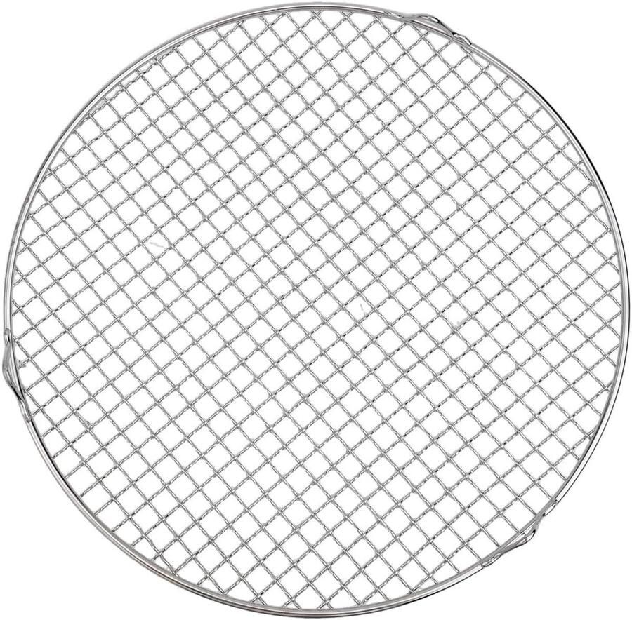 Rond Koelrek Bakrooster Bakken en Grillen Sterk Roestvrij Staal 35cm Diameter Zilver