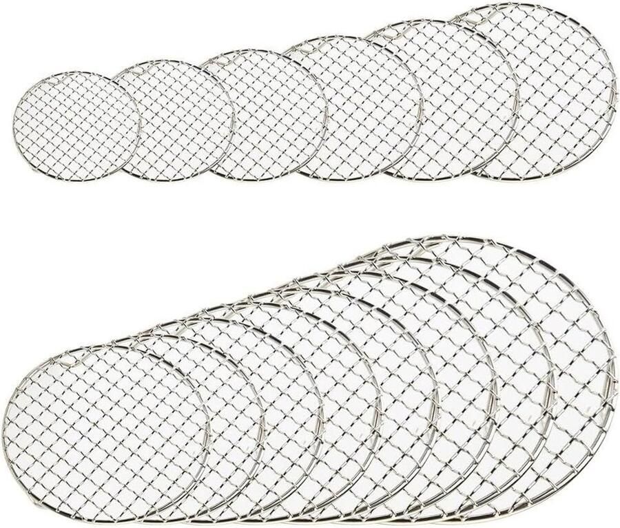 Rond Koelrek Bakrooster Ovenrek Bakken en Koken Duurzaam Roestvrij Staal 20 cm Diameter Zilver