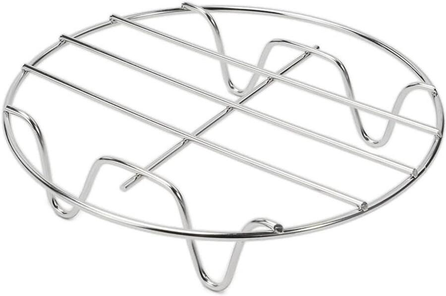 Rond Koelrek Bakrooster Stoomrek Koken en Bakken Vaatwasmachinebestendig 10 inch Zilver