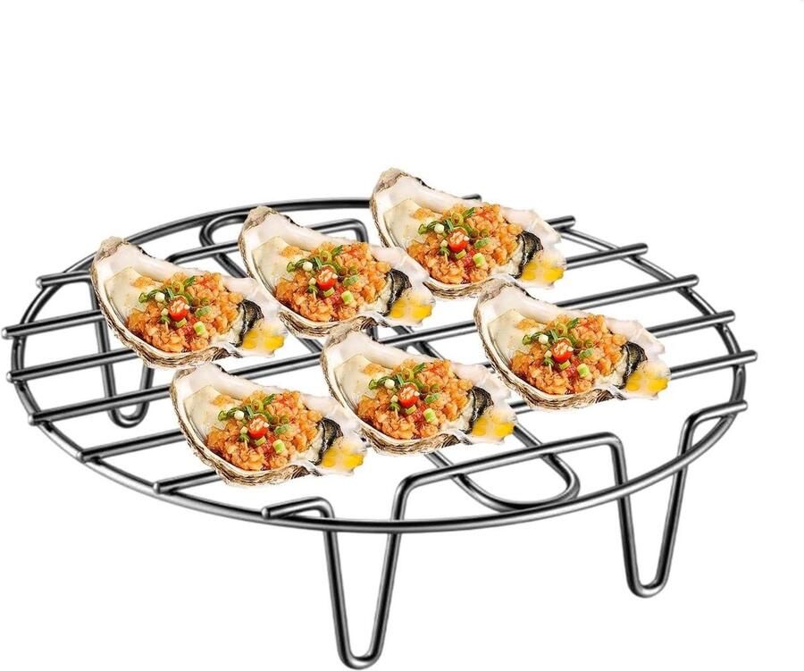 Rond Kookrek Koelrooster Bakrooster Bakken Grillen Stomen Antiaanbaklaag 8 tot 13 inch Zilver