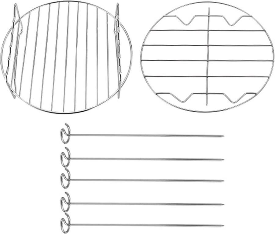 Rond Kookrek Grillrek Bakrek Veelzijdig Koken Roestvrij Staal 20 cm Diameter Zilver