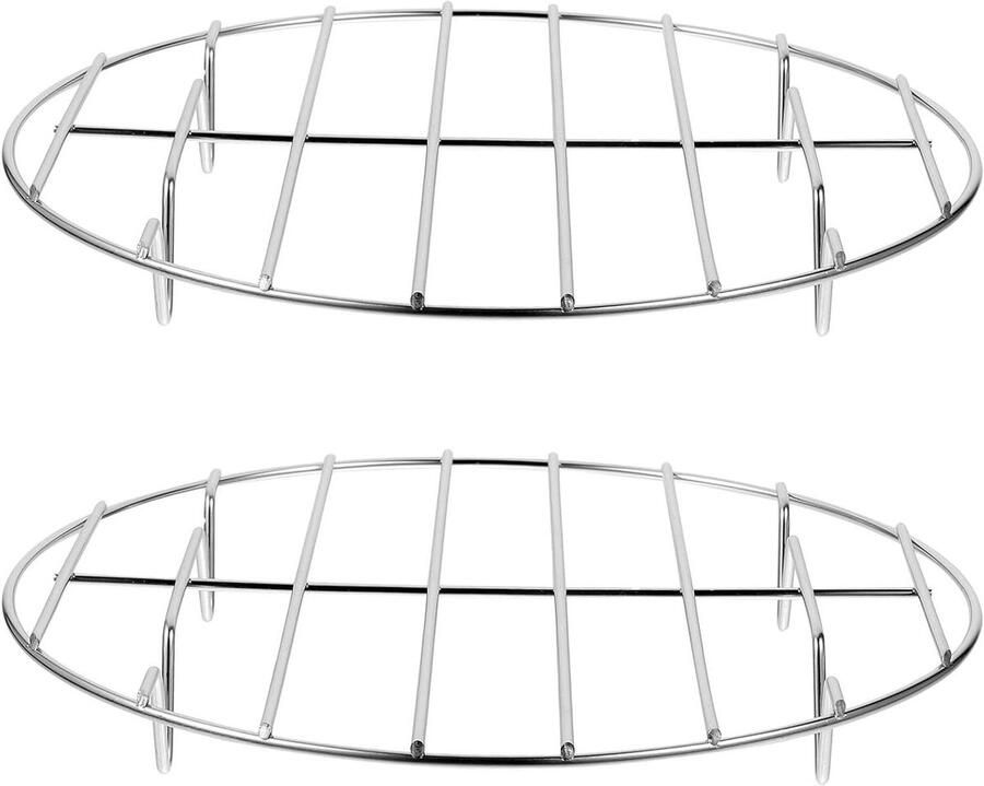 Rond Kookrek Stoomrek Bakrooster Koken en Grillen Stabiele Vierpoten 29.5 cm Zilver