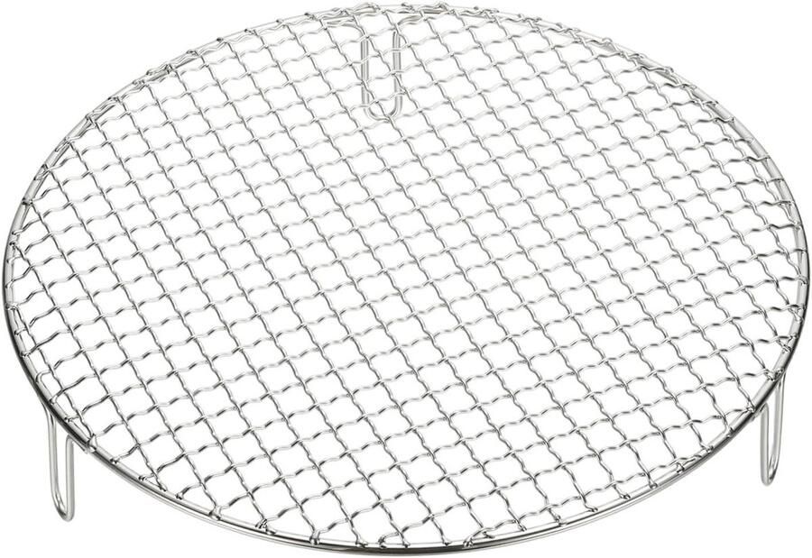 Rond Kookrooster Grillrooster Stoomrek Koken en Bakken Met Verhoogde Poten 295 cm Diameter Zilverkleurig
