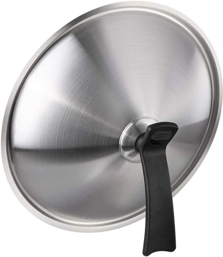 Rond Pannendeksel Universeel Deksel Koken en Stoven Met Stoomafvoer 32 cm Zilver