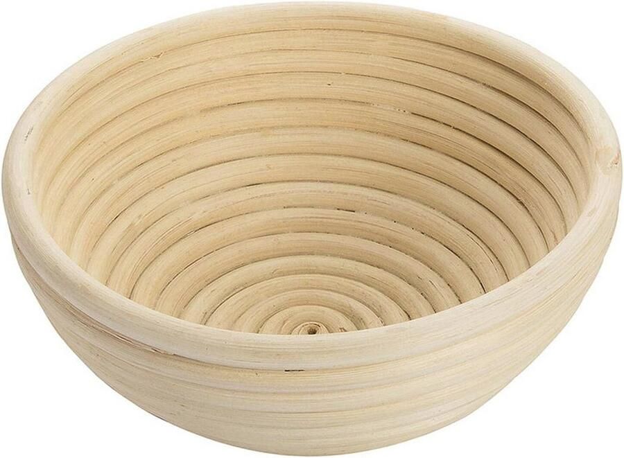 Rond Rijsmandje voor Brooddeeg Ø 17 5 cm Natuurlijk Rotan