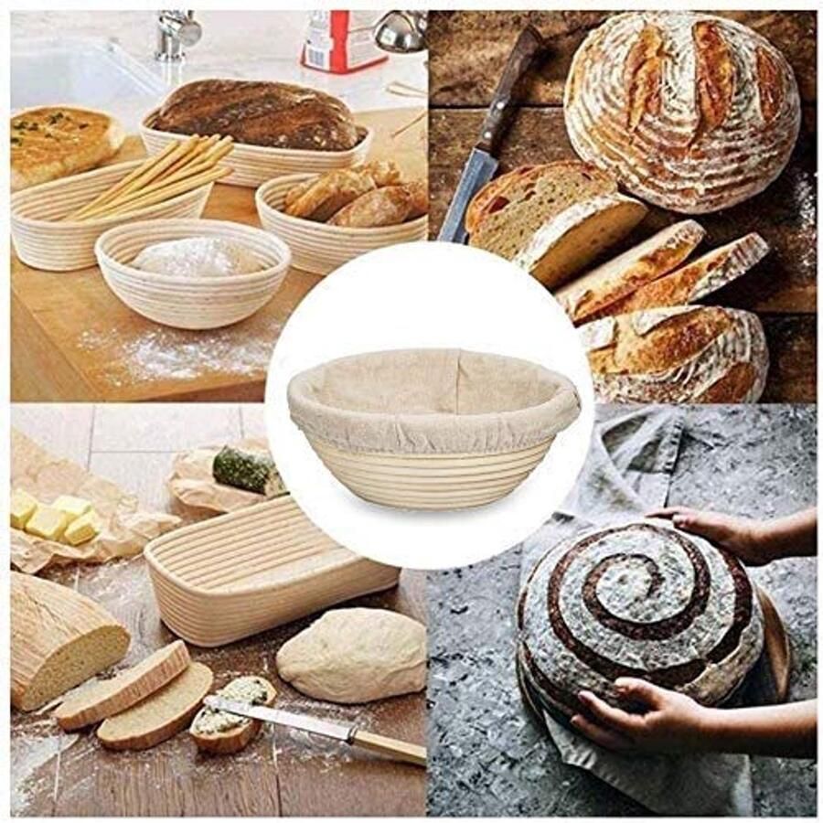 Rond Rijsmandje voor Brooddeeg 25 cm Ø Gaarmand voor Thuis en Professioneel Bakken