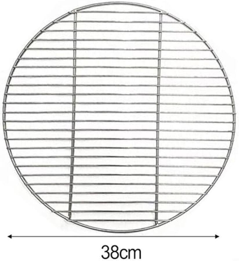 Rond roestvrij stalen grillrooster 38 cm voor BBQ camping en picknick