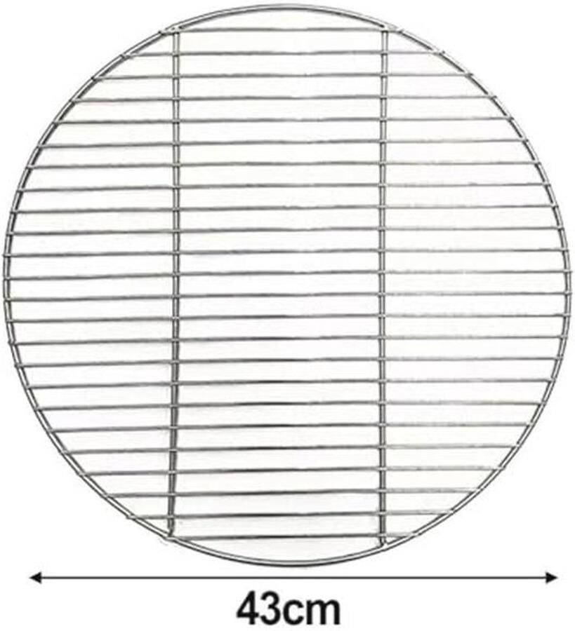 Rond roestvrij stalen grillrooster 43 cm Perfect voor BBQ camping en tuinfeest - Foto 3