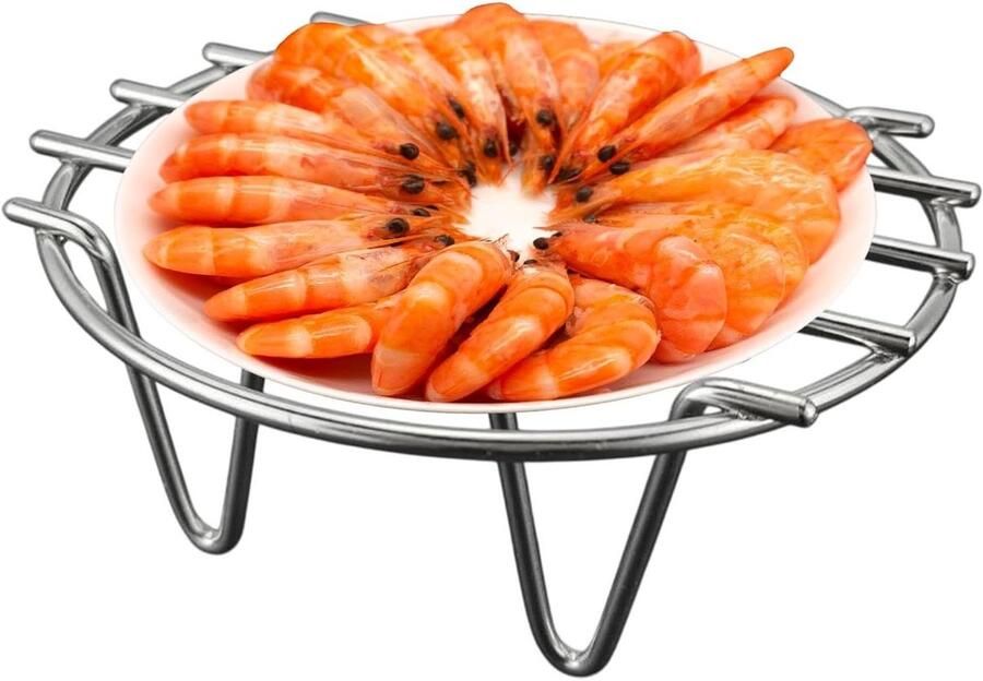 Rond Rooster Stoomboot rek Koelrek Koken en bakken Efficiënte warmteverdeling 20.5 cm diameter Zilver