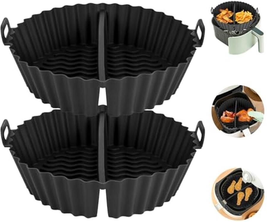 Rond Siliconen Mould voor Air Fryer Set van 2 Herbruikbare Bakvorm