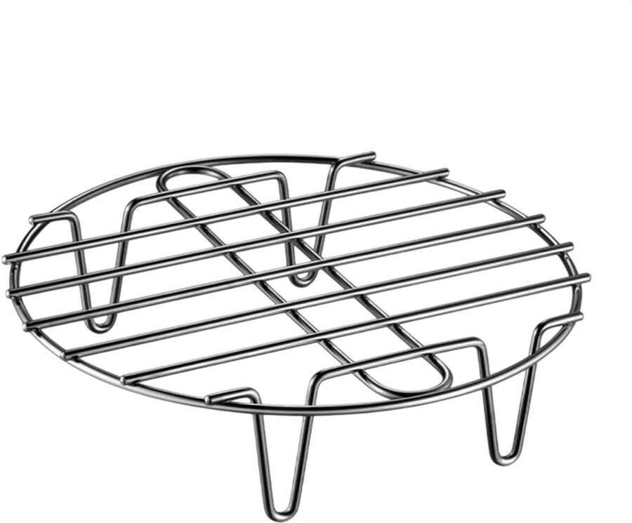 Rond Stoomrek Grillrooster Bakaccessoire Gelijkmatig Koken Anti-aanbaklaag 20 cm Diameter Zilver