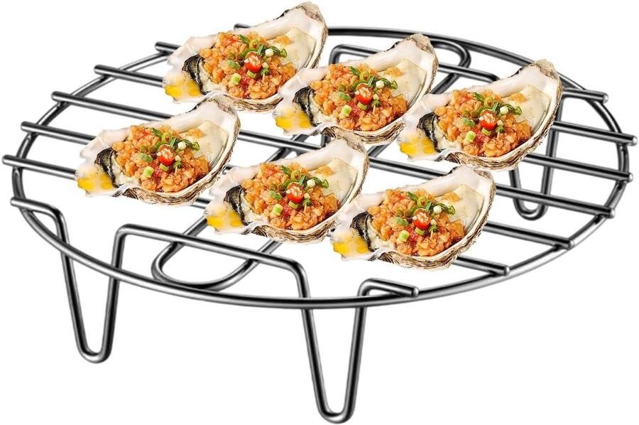 Rond Stoomrek Grillrooster Bakpan Gelijkmatig Koken Warmte-isolerend Non-stick 328 cm Zilver