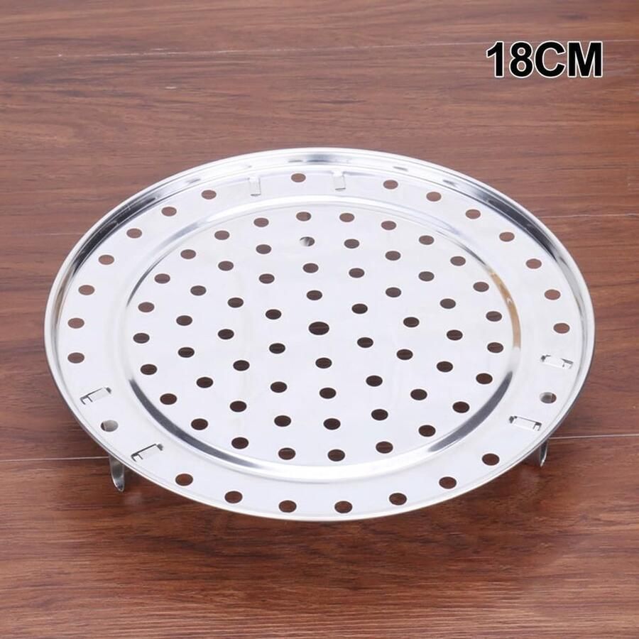 Rond Stoomrek Keuken Accessoire Gezond Koken Roestvrij Staal 18CM Diameter Zilver