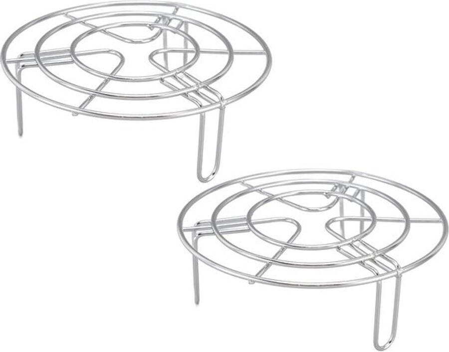 Rond Stoomrek Kookrek Inblikrek Koken Stomen Hoge Temperatuur Bestendig 19.5cm Diameter Zilver